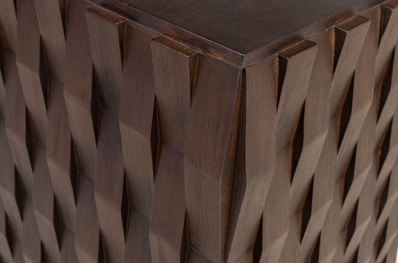 Beistelltisch NALA Holz Würfel H 52 cm dunkelbraun