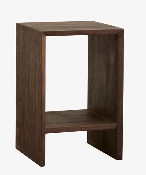 ELSA, Beistelltisch Holz, Nachttisch, kleiner Tisch mit 1 Regal