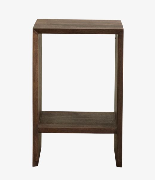 ELSA, Beistelltisch Holz, Nachttisch, kleiner Tisch mit 1 Regal