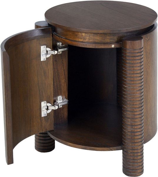 EIKE, Designer Beistelltisch, kleiner Schrank rund D 50 cm