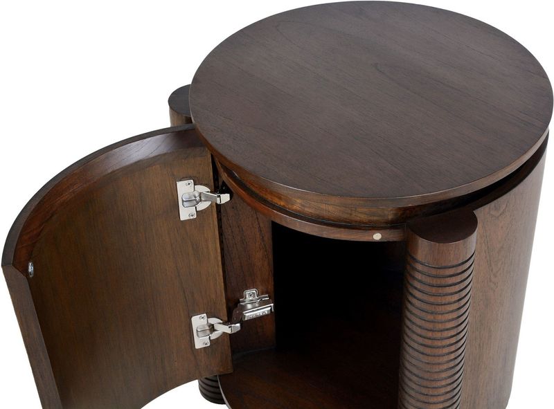 EIKE, Designer Beistelltisch, kleiner Schrank rund D 50 cm