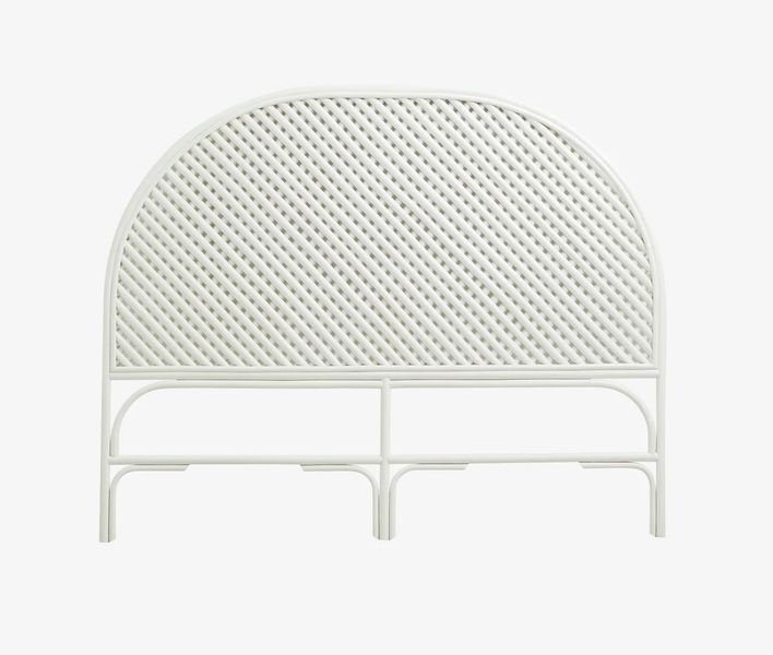 TAY, Bett-Kopfteil weiß Rattan Landhausstil