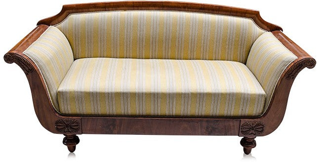 Biedermeier Sofa 3 Sitzer gestreifter Stoff Landhausstil