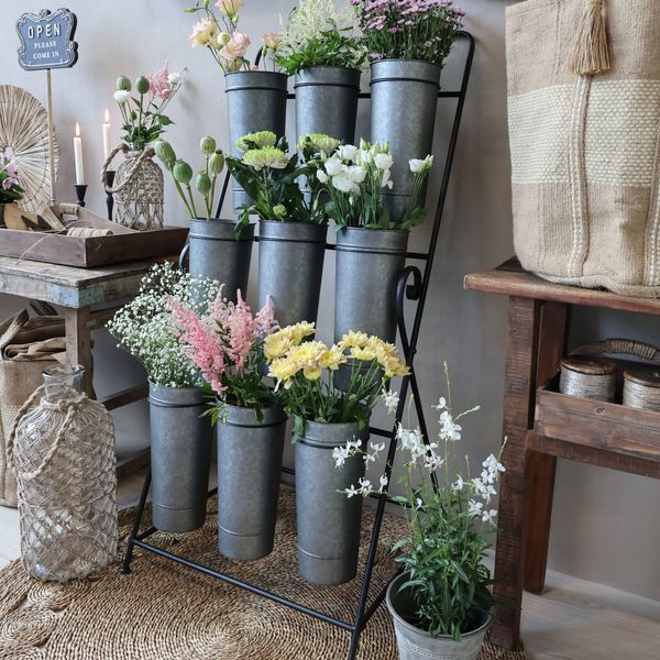 Matz Möbel - Regal SONJA für Blumen 9 Töpfe auf Rädern