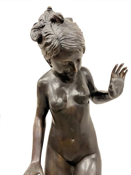 Bronze Brunnen "Lady mit Fröschen", Wasserspeier H 97 cm