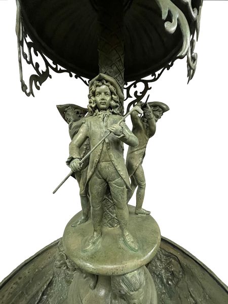 Garten Brunnen H 280 cm, "Bronze Brunnen mit kleinen Skulpturen"