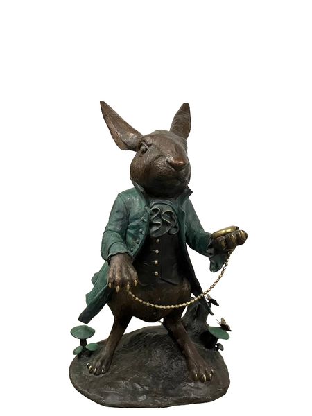 Garten Skulptur Bronze "Alice im Wunderland - Kaninchen"