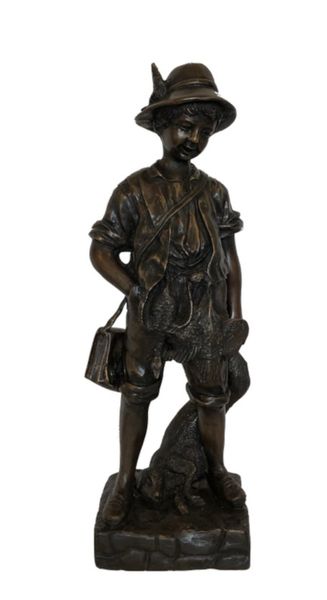 Bronze Skulptur "Jäger Junge" H 55 cm