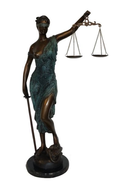 Gartenskulptur Bronze H 88 cm "Justicia Lady", Dekoration