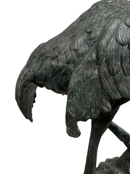 Bronze Statue, große Bronze Skulptur "laufender Strauß" H 188 cm