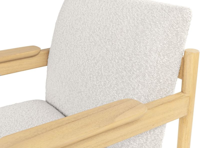 CASA, Designer Esszimmerstuhl natur-weiß Bouclé-Stoff, Armlehnstuhl