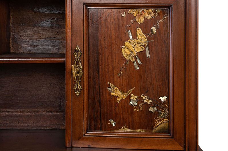 02, Chinois-Schrank mit Schreibfläche, antiker Sekretär