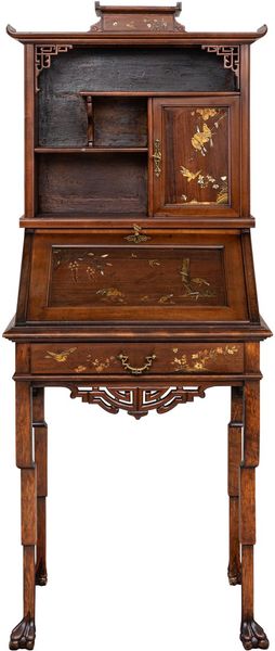 02, Chinois-Schrank mit Schreibfläche, antiker Sekretär