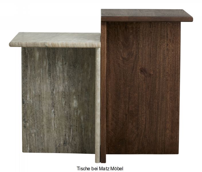 LINA, Beistelltisch Set Marmor-Holz