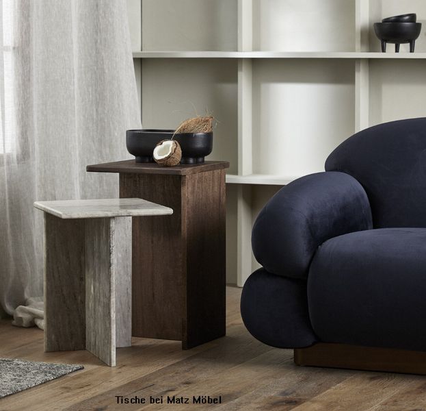 LINA, Beistelltisch Set Marmor-Holz