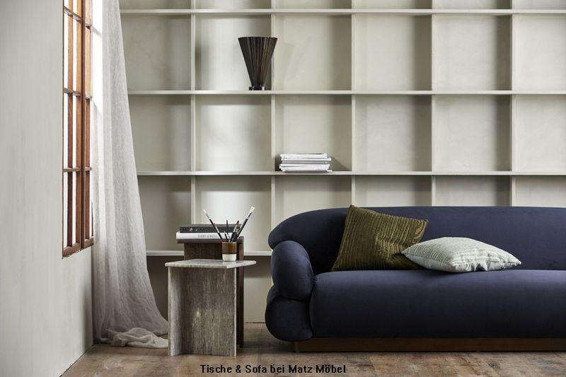 LINA, Beistelltisch Set Marmor-Holz