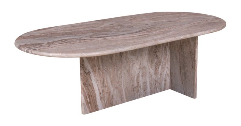 KARLA, Marmor Couchtisch B 120 cm oval grau