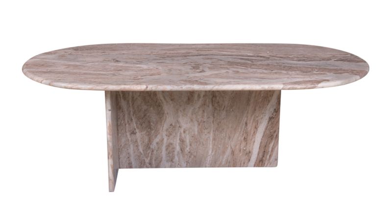 KARLA, Marmor Couchtisch B 120 cm oval grau