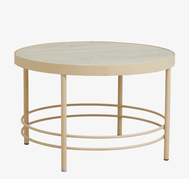 UNGO, Marmor Couchtisch rund 80 cm beige