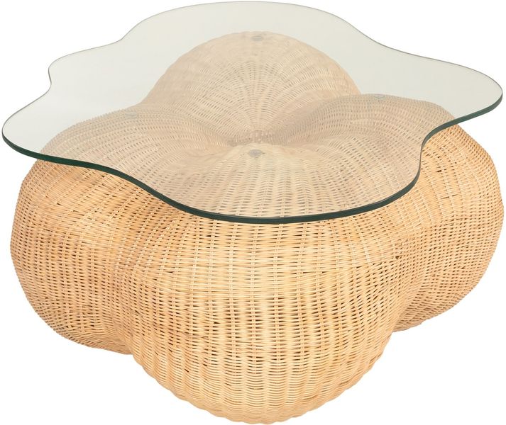 Couchtisch oval aus Rattan "Art-Kunst Wolke"