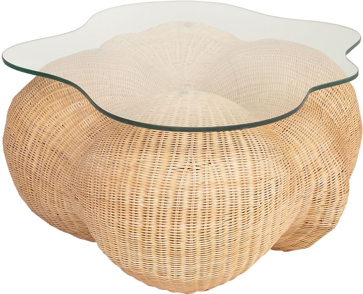 Couchtisch oval aus Rattan "Art-Kunst Wolke"