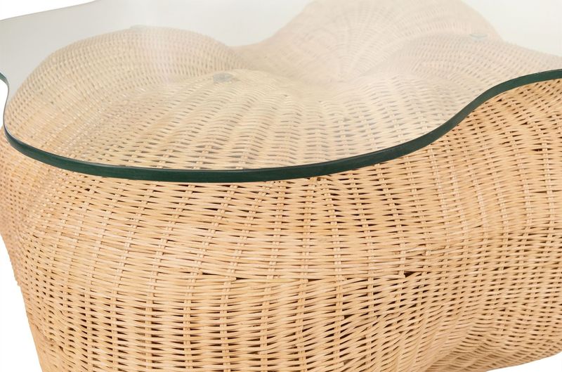 Couchtisch oval aus Rattan "Art-Kunst Wolke"