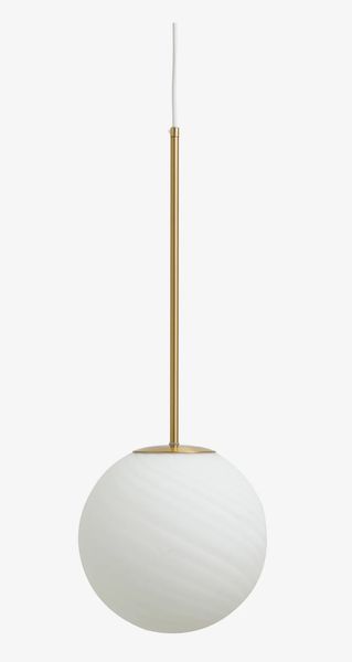 SETA, Deckenlampe rund weiß-gold, Hängelampe D 25 cm