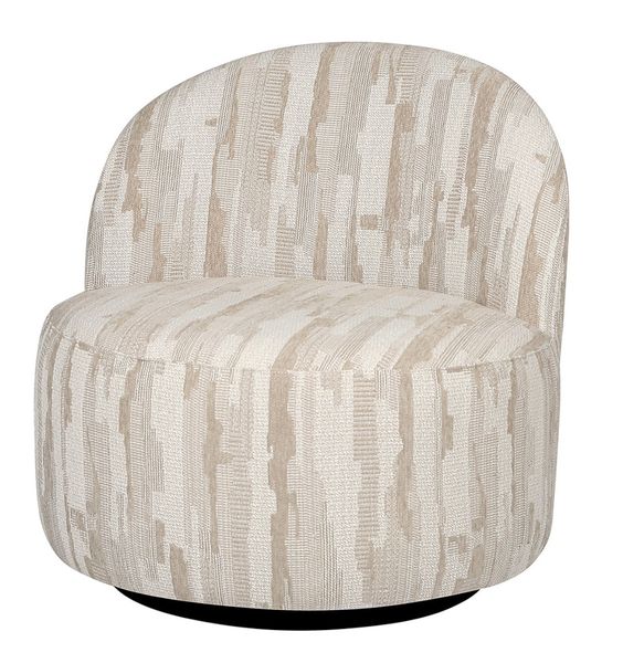 Designer Sessel MADI beige-weiß Dreh-u. Schaukelfunktion