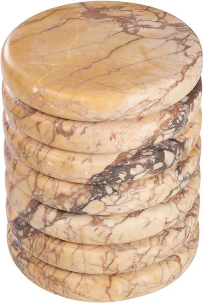 IAN, Marmor Beistelltisch rund 28,5 cm, Lila Brekzien Marmor