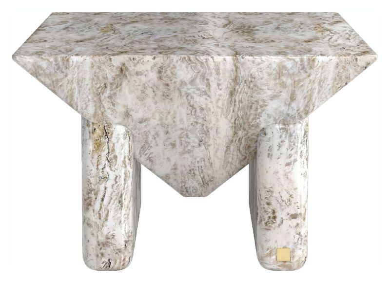 ISMA, Marmor Couchtisch grau quadratisch, Designermöbel