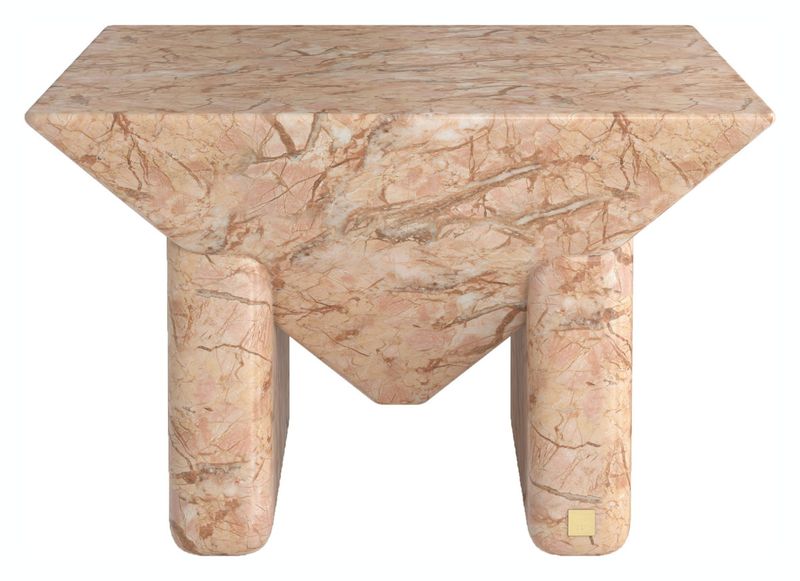 ISMA, Marmor Couchtisch hellbraun quadratisch, Designermöbel