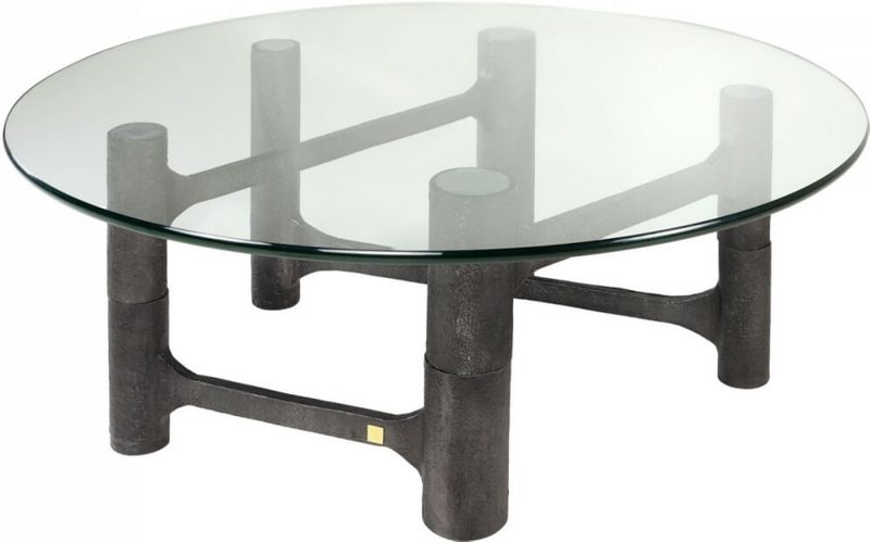 SADA, Couchtisch rund 110 cm Alu & Glas, Designermöbel