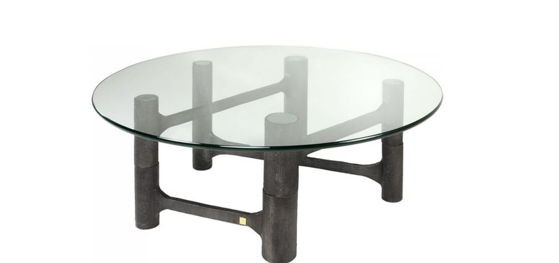 SADA, Couchtisch rund D 75 cm Alu & Glas, Designermöbel
