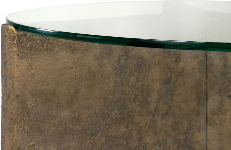 JEN, Designer Couchtisch rund Farbe: bronze, Beton-Glas