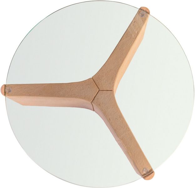 JEN, Designer Couchtisch rund Farbe: terrakotta Beton-Glas