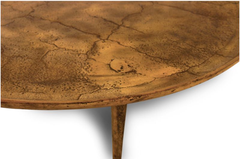 ELLI, großer runder Couchtisch D 103 cm marmoriert Gold