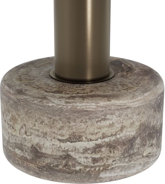 Designer Couchtisch COOPER rund 70 cm Travertin grau