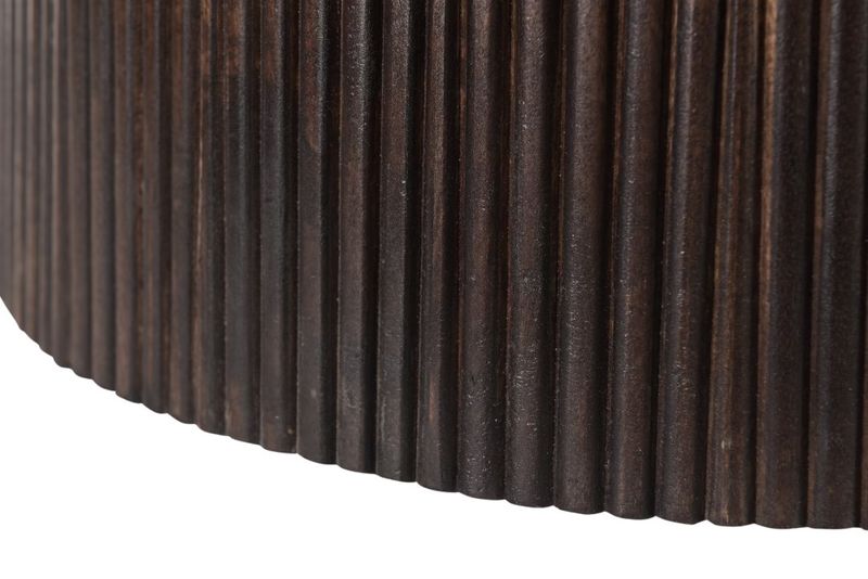 SALVA, Esstisch rund 130 cm Holz dunkelbraun Mittelsäule
