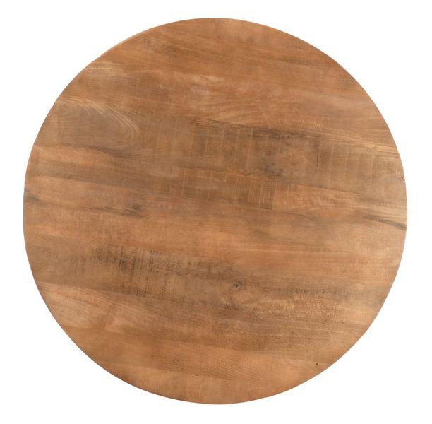SALVA, Esstisch rund 130 cm Holz natur Säulenfuß