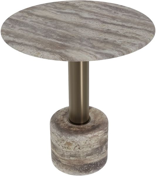 Designer Esstisch COOPER Bistrotisch rund D 70 cm grau Travertin