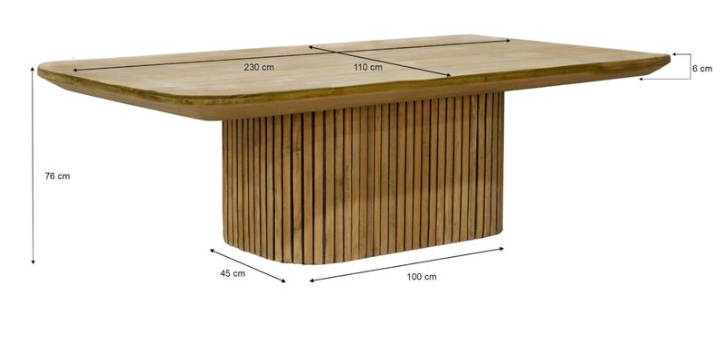 DASY, Stylischer Designer Esstisch B 230 cm Säulenfuß