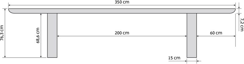 URBAN, Designer Esstisch oval 350*120 cm Holz, Konferenztisch