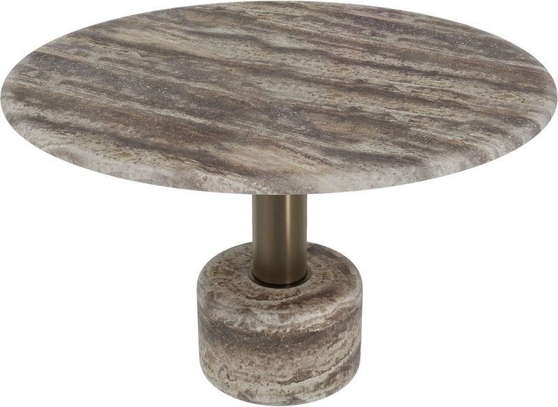 Designer Esstisch COOPER rund 120 cm grau Travertin