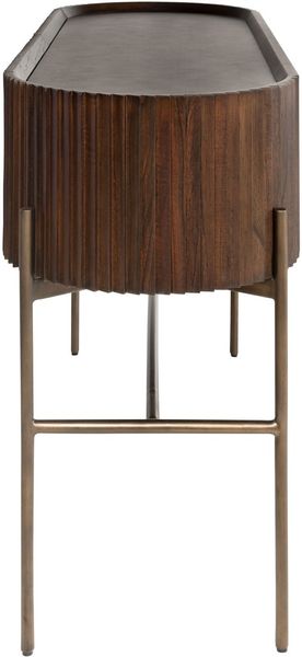 POGO, Konsolentisch oval B 130 cm Holz & Messing, Designermöbel