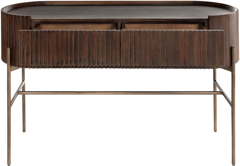 POGO, Konsolentisch oval B 130 cm Holz & Messing, Designermöbel