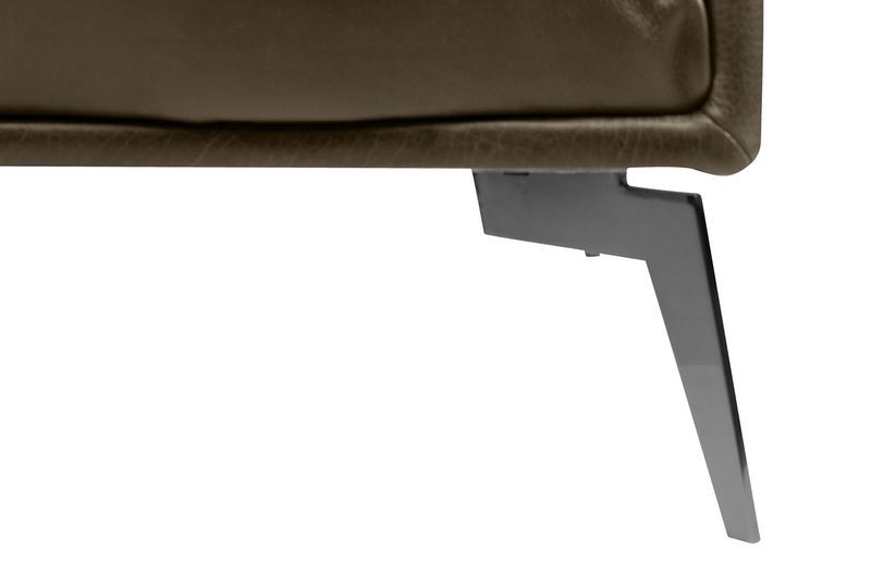 BARA, modernes 3 Sitzer Ledersofa in schwarz und braunen Naturleder Farben