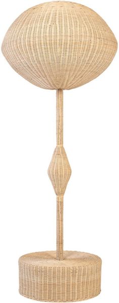 RITA-1, Designer Rattan Stehlampe rund