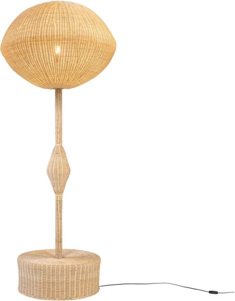 RITA-1, Designer Rattan Stehlampe rund