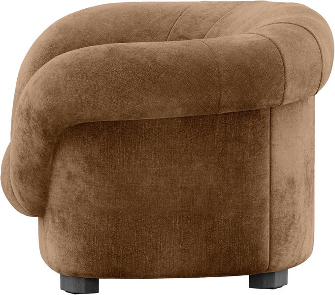 Designer Samt Sessel LANA karamel-braun B 115 cm