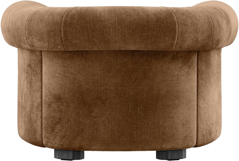 Designer Samt Sessel LANA karamel-braun B 115 cm